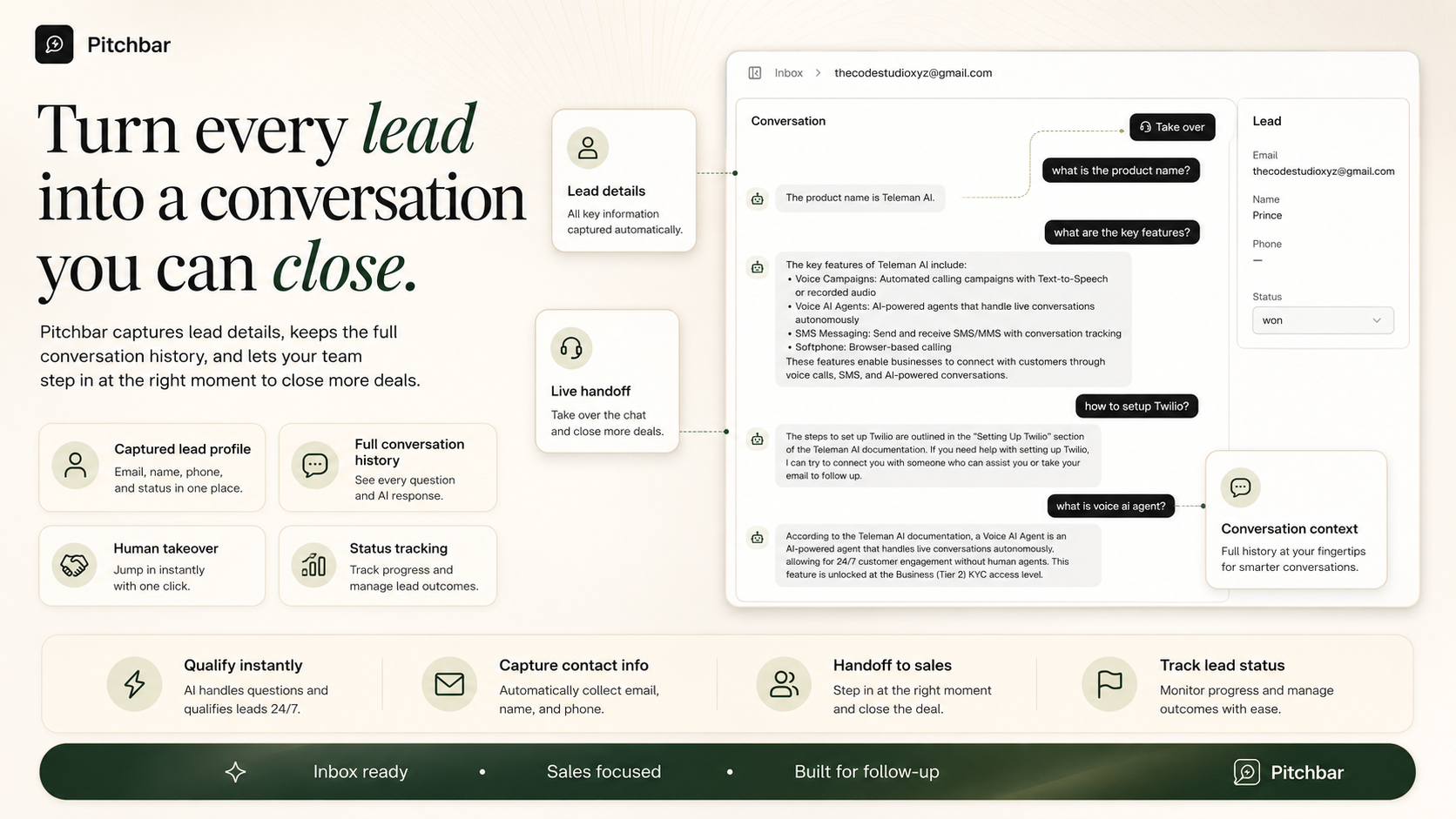 Built-in Mintlify-style documentation site with sidebar navigation and code blocks